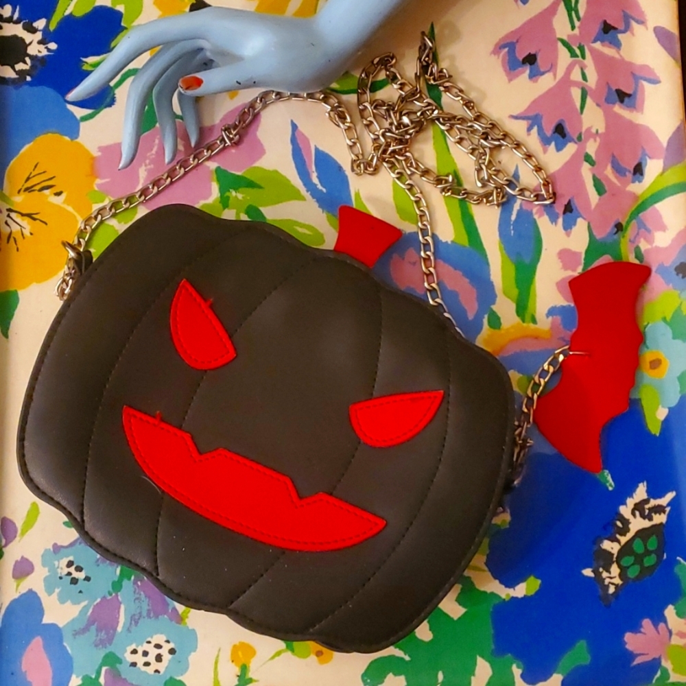 Novelty Black Pumpkin Crossbody